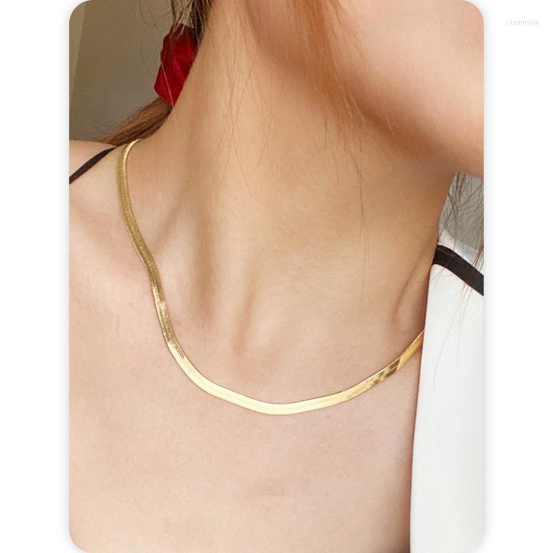 Choker Korean-style Niche Design Sense Electroplating 18k Gold Snakeskin Chain Necklace Female Temperament Simple Trend For Party
Choker Korean-style Niche Design Sense Electroplating 18k Gold Snakeskin Chain Necklace Female Temperament Simple Trend For Party