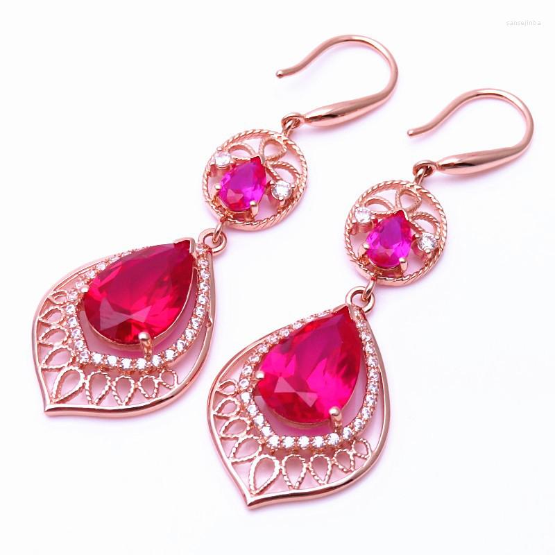 Dangle Earrings 585 Purple Gold 14K Rose Inlaid Water Drops Luxury Ruby For Women Glamour Wedding Engagement Moroccan Jewelry
Dangle Earrings 585 Purple Gold 14K Rose Inlaid Water Drops Luxury Ruby For Women Glamour Wedding Engagement Moroccan Jewelry