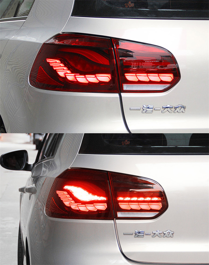 Taillight For Golf6 Golf MK6 2009-2012 Tail Lights With Sequential Turn Signal Animation Brake Parking Lighthouse Facelift