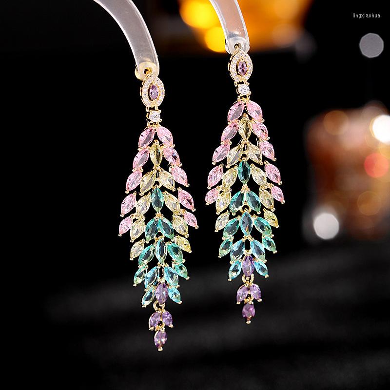 Dangle Earrings 2022 Elegant Jewelry Ladies Exquisite Zircon Leaf Long Tassel Drop Luxury 925 Silver Needle Crystal Accessories
Dangle Earrings 2022 Elegant Jewelry Ladies Exquisite Zircon Leaf Long Tassel Drop Luxury 925 Silver Needle Crystal Accessories