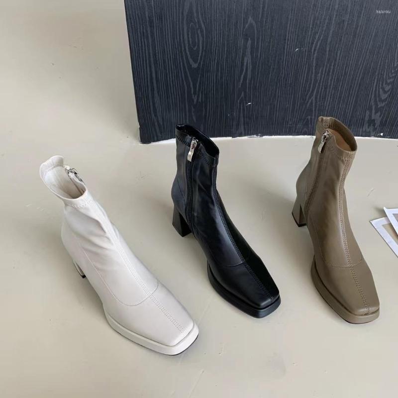 Boots Women Ankle Stretch Shoes Beige/Black/Khaki Platform Side Zipper Thick High Heels Sock Booties Winter Party Pumps
Boots Women Ankle Stretch Shoes Beige/Black/Khaki Platform Side Zipper Thick High Heels Sock Booties Winter Party Pumps