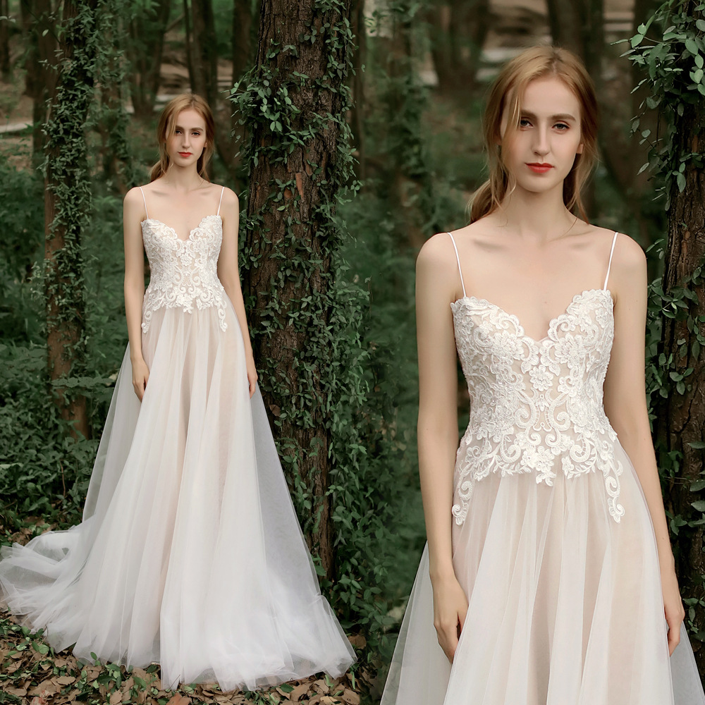 20223 White Turkish A Line Wedding Dresses Dubai Arabic Long strap Bridal Gowns Beaded Crystal Bride Dress Middle East New