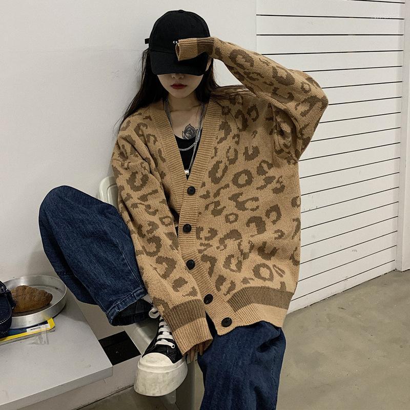 Women's Knits Fashion Women Leopard Loose Knitted Cardigan V-Neck Oversized Sweater Vintage Lantern Sleeve Female Outerwear Chic Tops, Dark grey
Women's Knits Fashion Women Leopard Loose Knitted Cardigan V-Neck Oversized Sweater Vintage Lantern Sleeve Female Outerwear Chic Tops, Dark grey