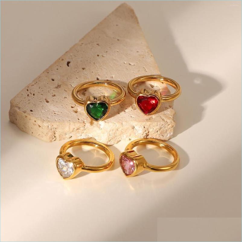 Cluster Rings Cluster Rings Cute Y2K Heart Stainless Steel 18K Gold Jewelry Crystal Cz Stone Large Green Red Pink White Zircon For G Dhgez
Cluster Rings Cluster Rings Cute Y2K Heart Stainless Steel 18K Gold Jewelry Crystal Cz Stone Large Green Red Pink White Zircon For G Dhgez