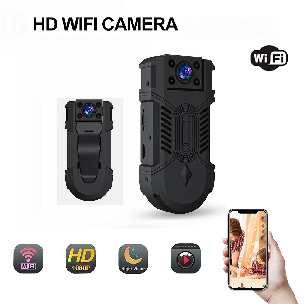 WiFi Wireless IP Camera HD 1080P Intelligent Network Surveillance Cameras D18W Rotate 180 Degrees Video Recorder with Back Clip Mini DV for Home Security or Sport
WiFi Wireless IP Camera HD 1080P Intelligent Network Surveillance Cameras D18W Rotate 180 Degrees Video Recorder with Back Clip Mini DV for Home Security or Sport