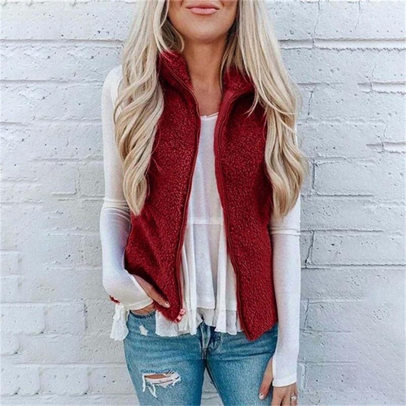 Women's Vests 2022 Women Zipper Solid Color Jacket Plush Sleeveless Lapel Vest Coat Autumn Winter Casual Fleece Coats Outwear With Pocket, Rd
Women's Vests 2022 Women Zipper Solid Color Jacket Plush Sleeveless Lapel Vest Coat Autumn Winter Casual Fleece Coats Outwear With Pocket, Rd