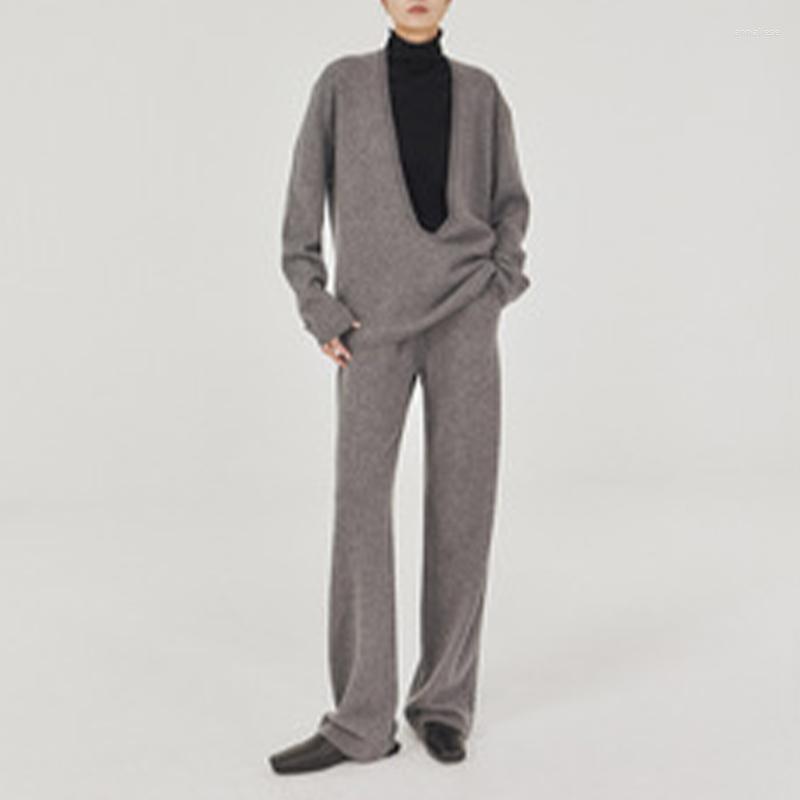 Women's Two Piece Pants Knitted Suit Set Woman 2 Pieces Deep V-neck Pullover Sweater High Waist Straight 2022 Autumn Winter Casual Female, Black
Women's Two Piece Pants Knitted Suit Set Woman 2 Pieces Deep V-neck Pullover Sweater High Waist Straight 2022 Autumn Winter Casual Female, Black