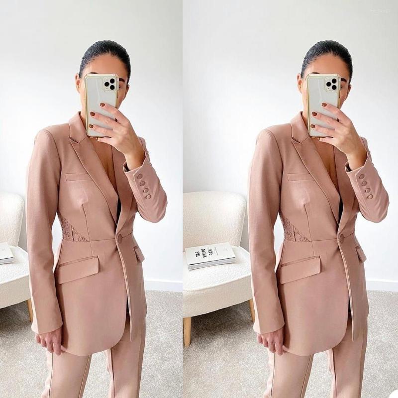 Women's Two Piece Pants Sexy Women Suits Peaked Lapel Slim Fit One Button Pocket Blazer With Lace Streetwear Office Lady Daily Coat 2 Pieces, Purple
Women's Two Piece Pants Sexy Women Suits Peaked Lapel Slim Fit One Button Pocket Blazer With Lace Streetwear Office Lady Daily Coat 2 Pieces, Purple