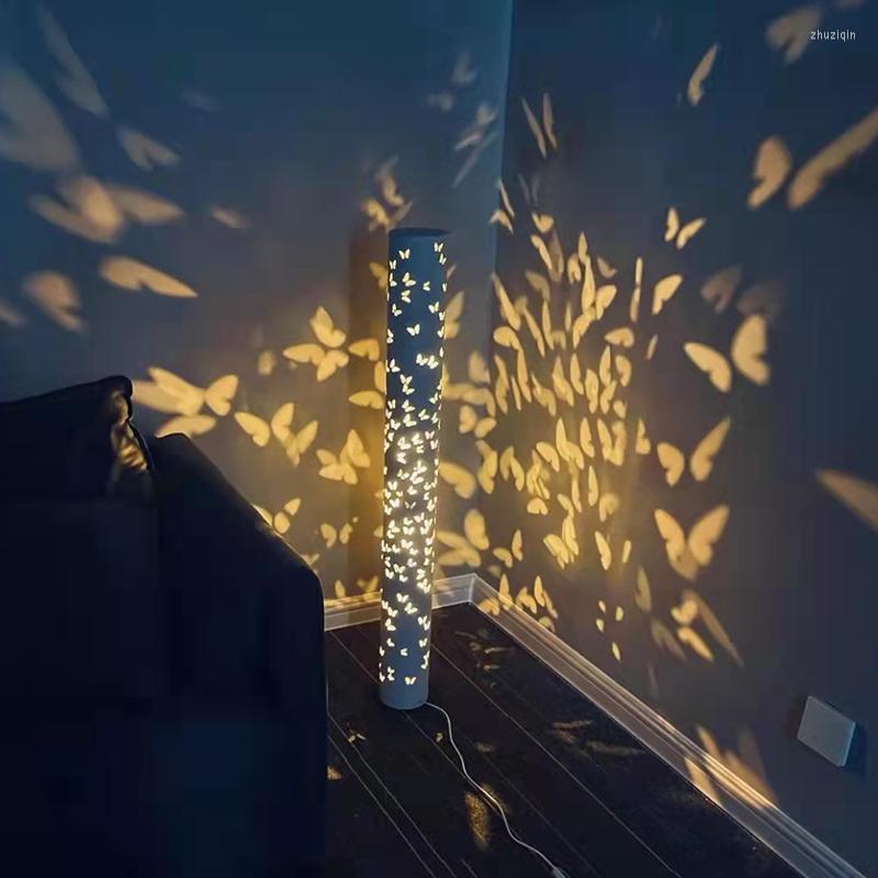 Lamps Floor RGB LED Butterfly Lights For Living Room Bedroom Vertical Lamp Light Shadow Simple Home Decoration
