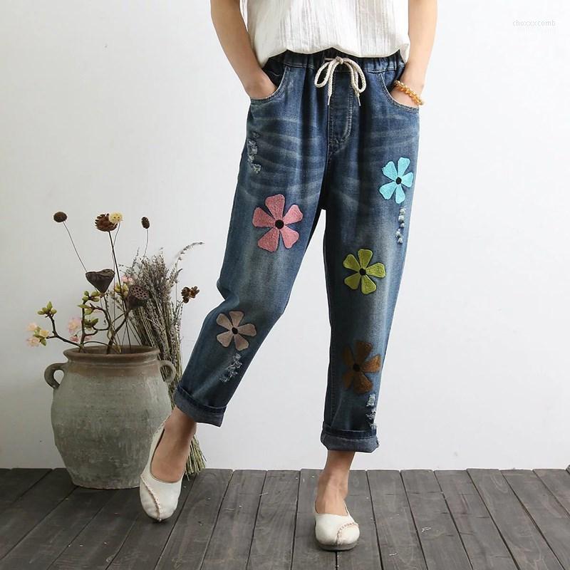 Women's Jeans Women's 2022 Fall Summer Women Waist Lace Up Loose Pattern Flowers Embroidered Plus Size Nine Points Trousers, Blue
Women's Jeans Women's 2022 Fall Summer Women Waist Lace Up Loose Pattern Flowers Embroidered Plus Size Nine Points Trousers, Blue
