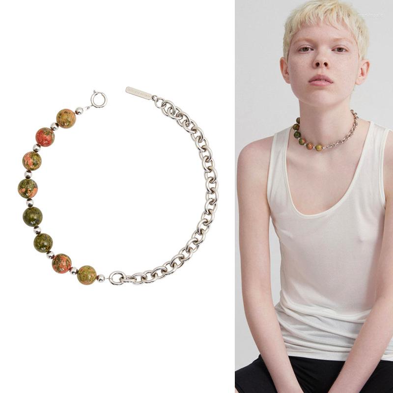 Choker 21-year-old Chain Pattern Stone Bead Splicing Short Necklace Female Clavicle