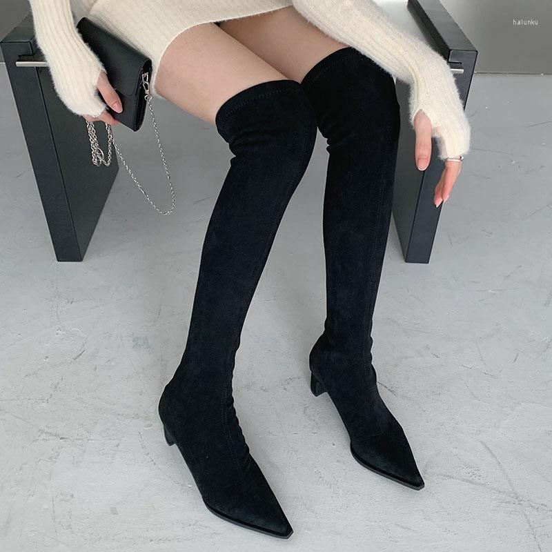 Boots Fashion Women Over The Knee Black Stretch Shoes Thick Mid Heels Sock Booties Slip On Party Winter Knight 39
Boots Fashion Women Over The Knee Black Stretch Shoes Thick Mid Heels Sock Booties Slip On Party Winter Knight 39