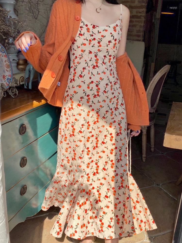 Casual Dresses Korea Style Women Corduroy Mermaid Long Sling Dress Vintage Chic Suspender Thin Slim Cherry Retro Small Fresh Ladies, White cherry
Casual Dresses Korea Style Women Corduroy Mermaid Long Sling Dress Vintage Chic Suspender Thin Slim Cherry Retro Small Fresh Ladies, White cherry