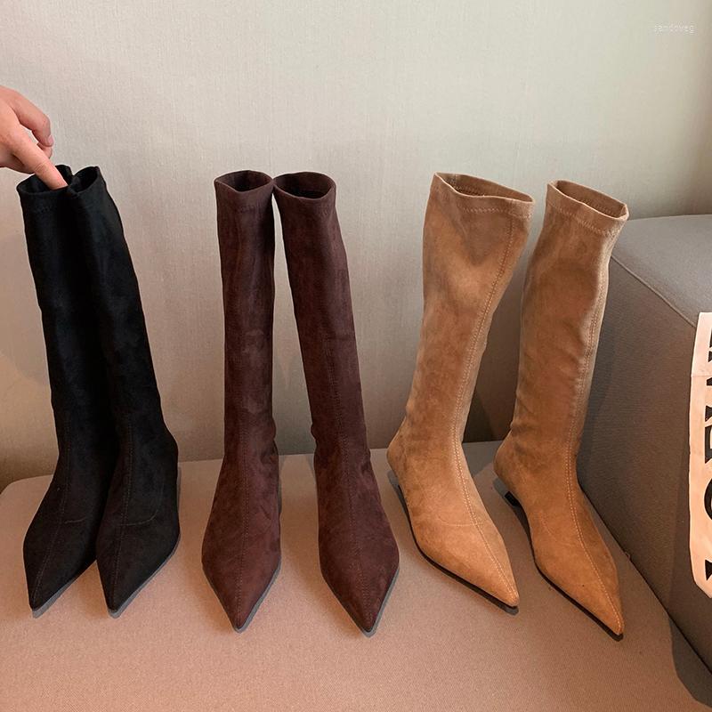 Boots Pointed Toe Women Knee High Sock Booties Thin Low Heels Black Brown Beige Slip On Stretch Shoes Woman Fashion Party Pumps
Boots Pointed Toe Women Knee High Sock Booties Thin Low Heels Black Brown Beige Slip On Stretch Shoes Woman Fashion Party Pumps