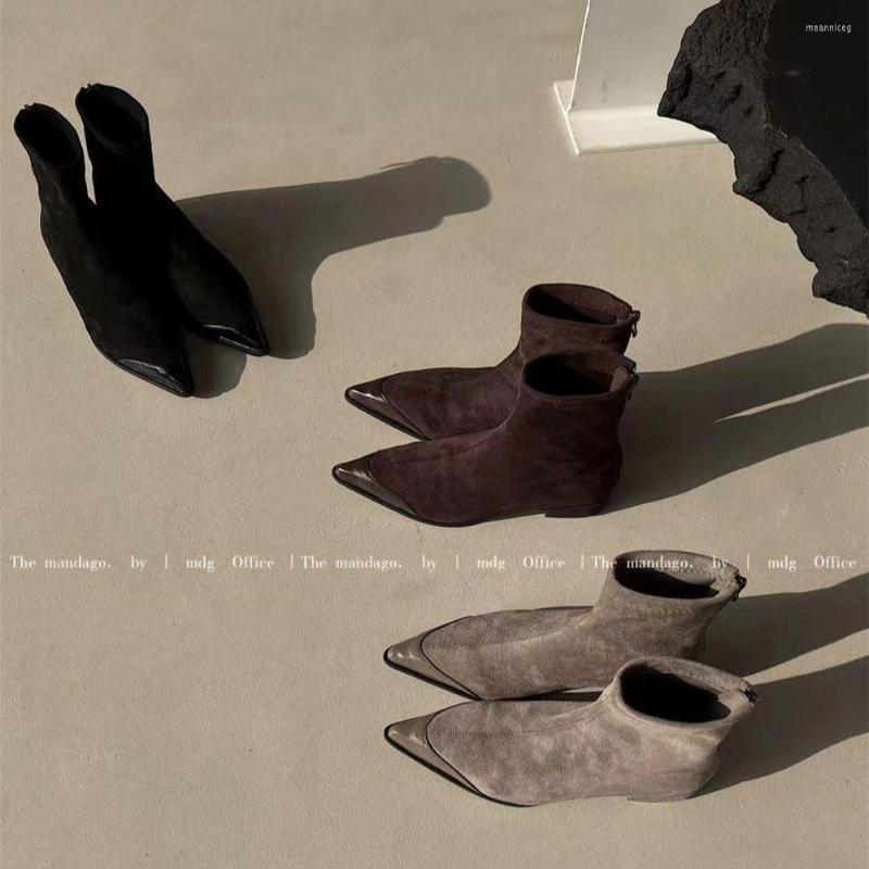 Boots Pointed Toe Women Ankle Brown Black Grey Flat Heeled Sock Botas Back Zipper Winter Autumn Stretch Shoes Woman Size 35-39
Boots Pointed Toe Women Ankle Brown Black Grey Flat Heeled Sock Botas Back Zipper Winter Autumn Stretch Shoes Woman Size 35-39