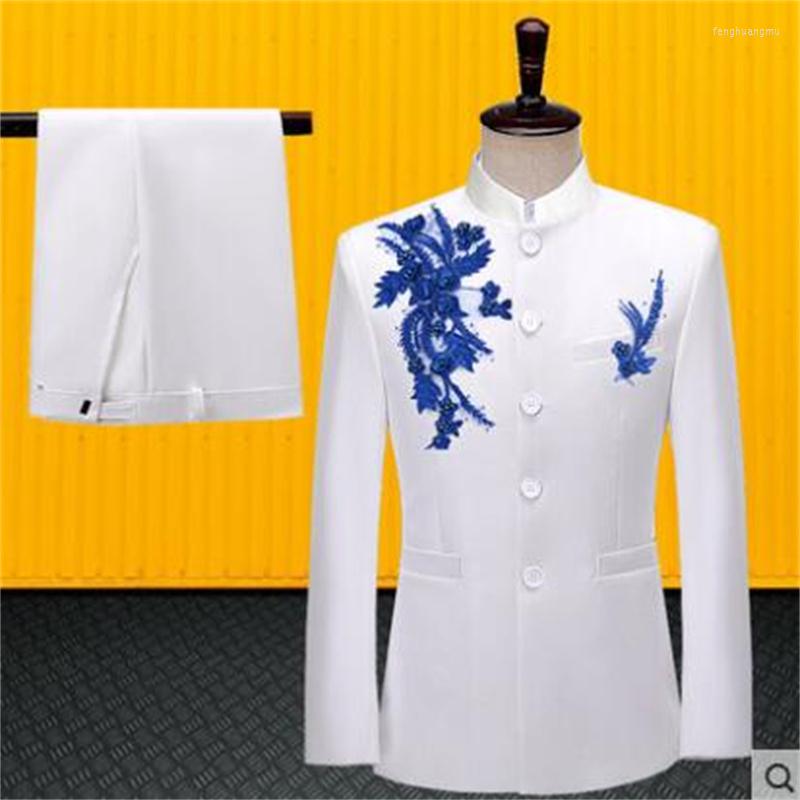 Men' Suits Retro Blazer Men Designs Stand Collar White Jacket Mens Stage Costumes For Singers Clothes Dance Star Style Dress B568
Men' Suits Retro Blazer Men Designs Stand Collar White Jacket Mens Stage Costumes For Singers Clothes Dance Star Style Dress B568