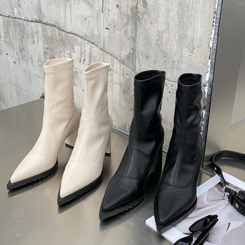 Boots Pointed Toe Women Ankle 2022 Arrivals Party Pumps Thick High Heels Black Beige Sock Botas Gladiator Shoes
Boots Pointed Toe Women Ankle 2022 Arrivals Party Pumps Thick High Heels Black Beige Sock Botas Gladiator Shoes
