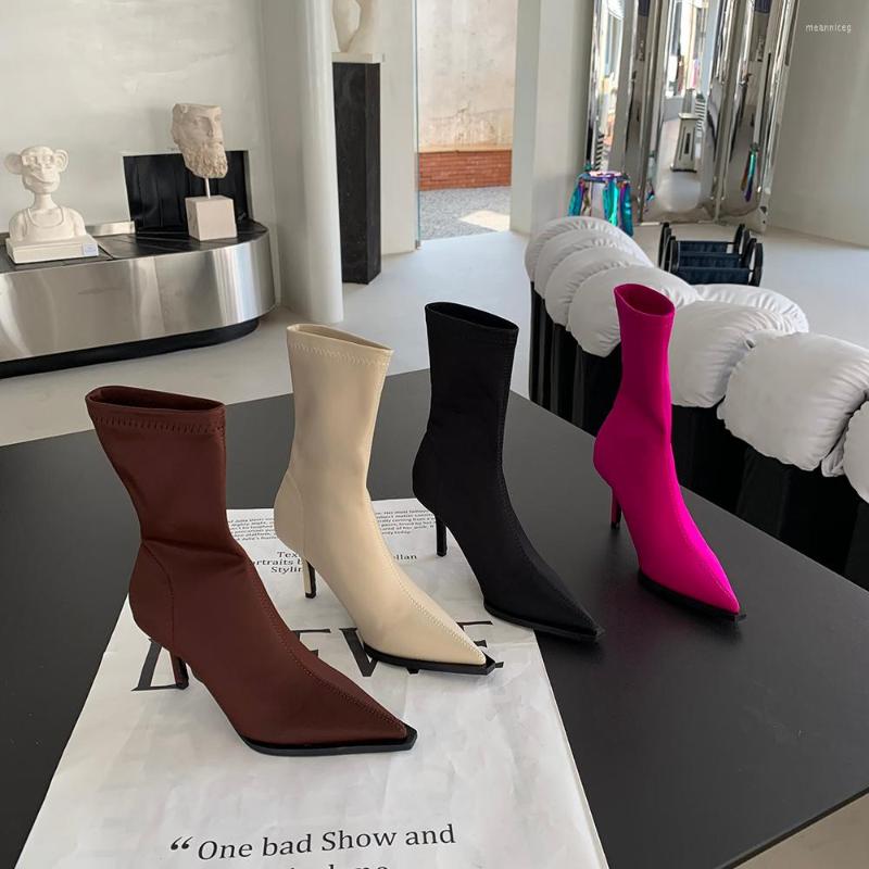 Boots Women Ankle Pointed Toe Dress Shoes Thin High Heels Sock Booties Beige Rose Brown Black Stretch Slip On Party Pumps
Boots Women Ankle Pointed Toe Dress Shoes Thin High Heels Sock Booties Beige Rose Brown Black Stretch Slip On Party Pumps