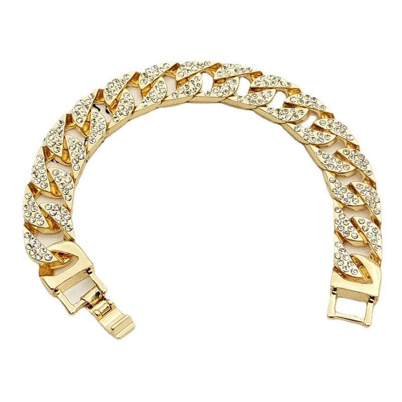 Cross-Border European and American Thick Chain Full Diamond Bracelet Retro Hip Hop Fashion Diamond-Embedded Cuba Bracelet Manufacturers Supply
Cross-Border European and American Thick Chain Full Diamond Bracelet Retro Hip Hop Fashion Diamond-Embedded Cuba Bracelet Manufacturers Supply
