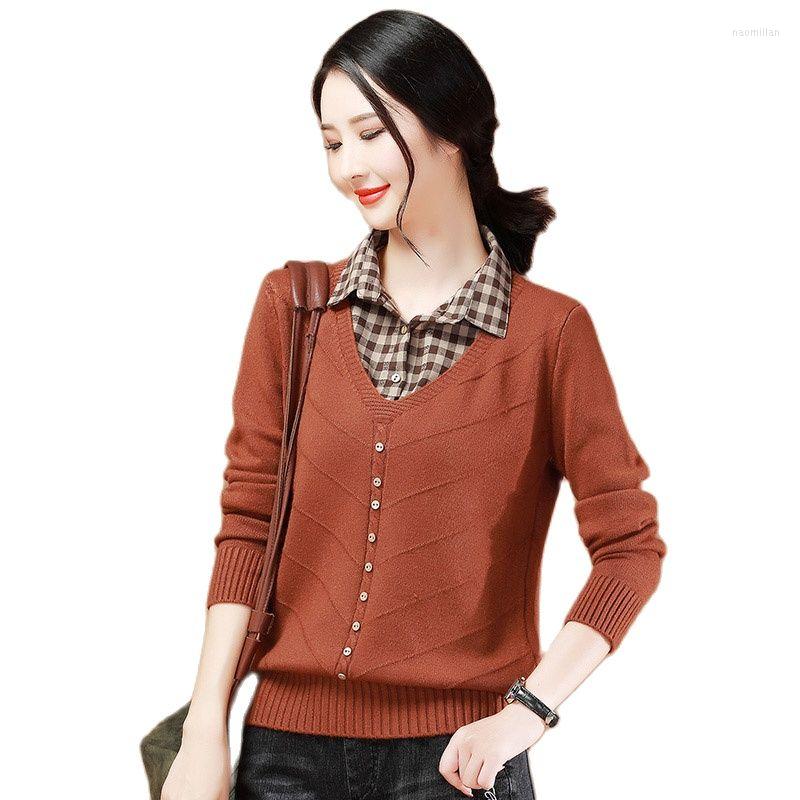 Women's Knits Korean Wave Sweater Women's Loose-Fit Outer Wear 2022 Spring Clothing Style Mock Two-Piece Tops Base Underwear, Black
Women's Knits Korean Wave Sweater Women's Loose-Fit Outer Wear 2022 Spring Clothing Style Mock Two-Piece Tops Base Underwear, Black