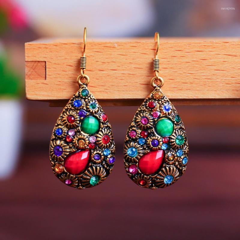 Dangle Earrings Creative Water Drop Gemstone Diamond Antique Ethnic Style Female Holiday Gift Korean Fashion
Dangle Earrings Creative Water Drop Gemstone Diamond Antique Ethnic Style Female Holiday Gift Korean Fashion