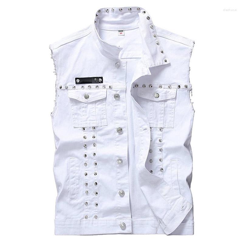 Men's Vests KIOVNO High Street Rivet Biker Casual Denim Vest White Hip Hop Cotton Waistcoats For Male Washed Streetwear
Men's Vests KIOVNO High Street Rivet Biker Casual Denim Vest White Hip Hop Cotton Waistcoats For Male Washed Streetwear