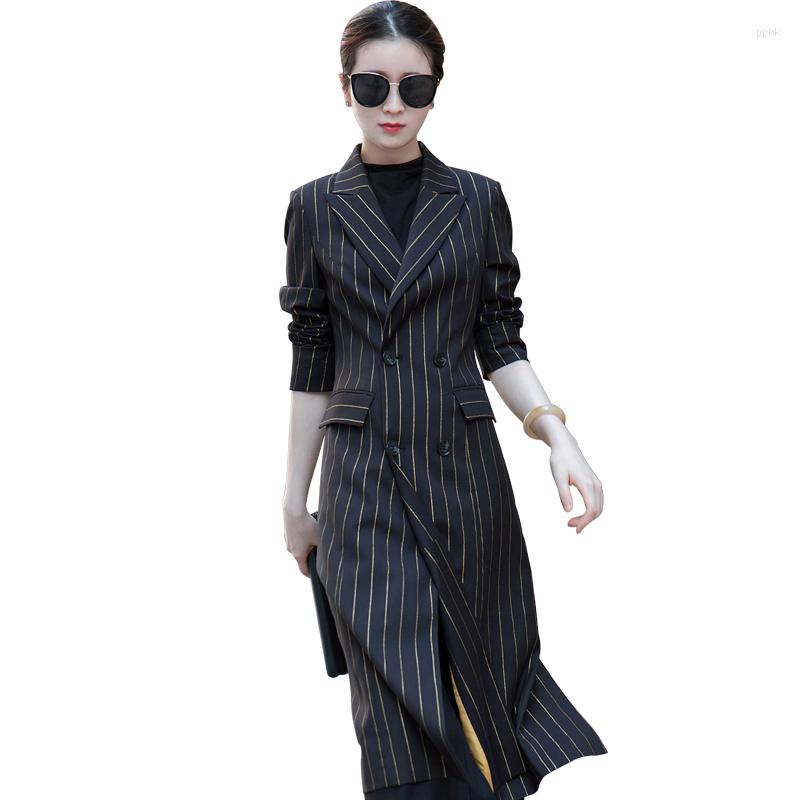 Women' Suits Fashion Ladies Blazer 2022 Autumn Winter Korean High Quality Striped Long Outerwear Women Blazers Elegant Suit Jacket, Black
Women' Suits Fashion Ladies Blazer 2022 Autumn Winter Korean High Quality Striped Long Outerwear Women Blazers Elegant Suit Jacket, Black
