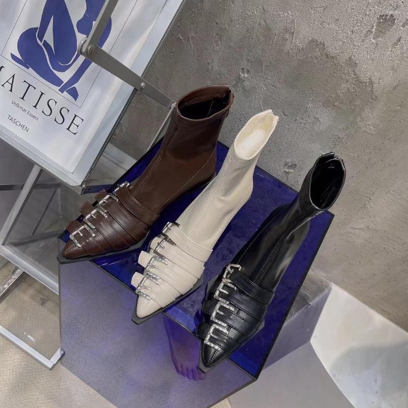 Boots Pointed Toe Women Ankle Belt Buckle Thin Mid Heels Sock Booties 2022 Arrivals Short Back Zipper Dress Shoes, Black
Boots Pointed Toe Women Ankle Belt Buckle Thin Mid Heels Sock Booties 2022 Arrivals Short Back Zipper Dress Shoes, Black