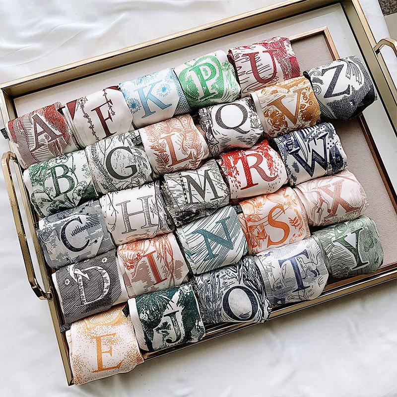 Scarves 26 Letters Silk Scarf Women Neckerchief Headband Temperament Korean Printed Hairband Bag Accessories
Scarves 26 Letters Silk Scarf Women Neckerchief Headband Temperament Korean Printed Hairband Bag Accessories