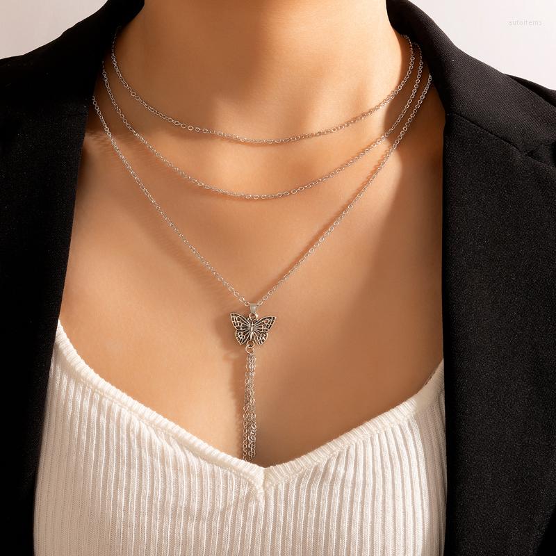 Choker Fashion Butterfly Pendant Necklace For Women Silver Color Long Chain Multi-layer Bohemain Jewelry 17157
Choker Fashion Butterfly Pendant Necklace For Women Silver Color Long Chain Multi-layer Bohemain Jewelry 17157