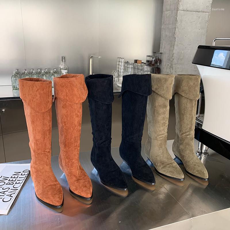 Boots Pointed Toe Women Knee High Flock Thick Mid Heels 2022 Arrivals Knight Woman Western Size 35-39, Black
Boots Pointed Toe Women Knee High Flock Thick Mid Heels 2022 Arrivals Knight Woman Western Size 35-39, Black