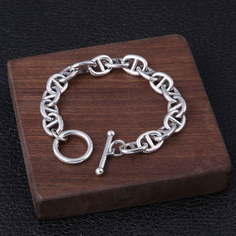 Solid 925 Sterling silver Link Chain Bracelets Pig Nose Antique Vintage Punk Handmade Fashion Luxury Jewelry Accessories Gifts
Solid 925 Sterling silver Link Chain Bracelets Pig Nose Antique Vintage Punk Handmade Fashion Luxury Jewelry Accessories Gifts
