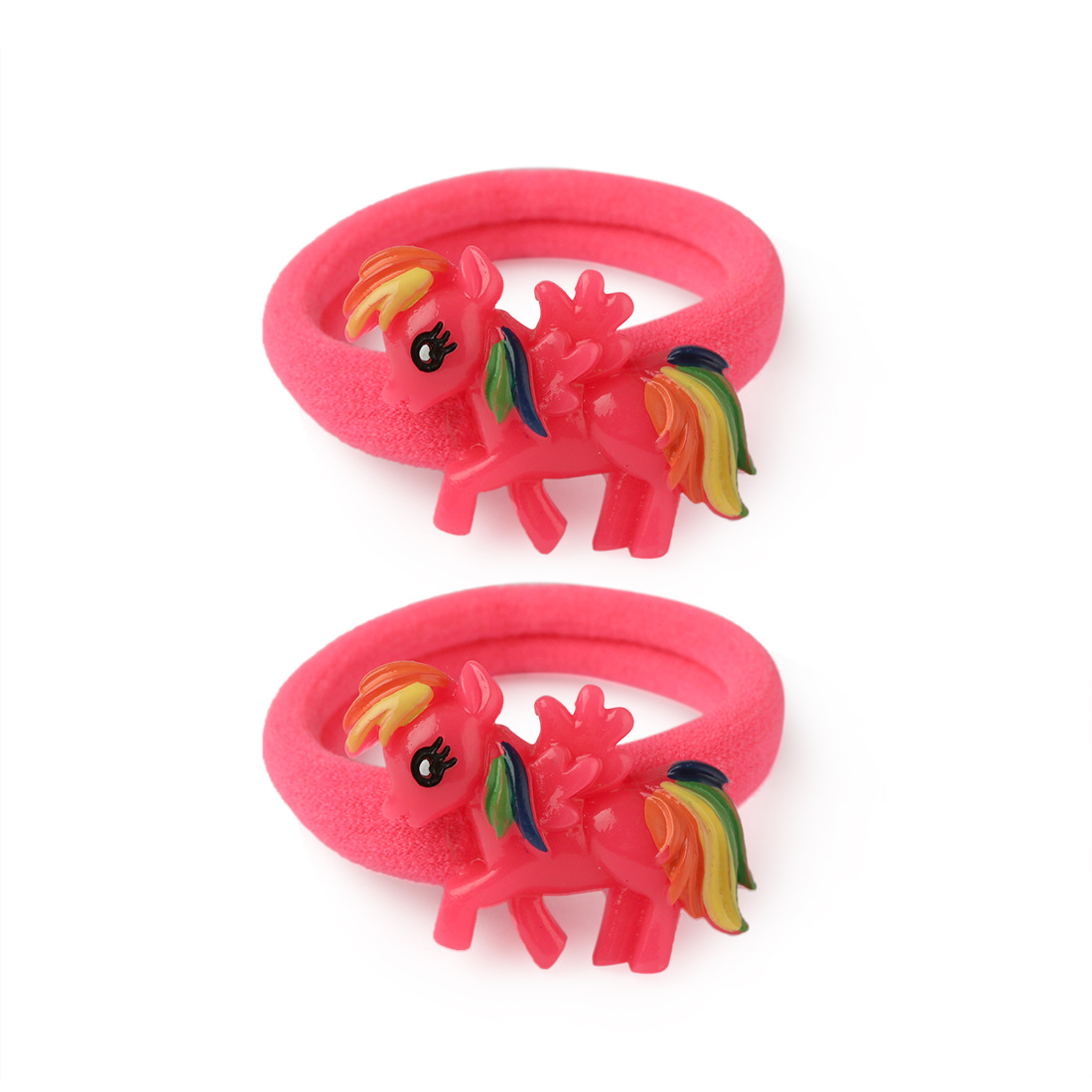 Children's Color Print Hand Painted Cute Cartoon Unicorn Hair Rope Scrunchie Girl Nylon Rubber Hairbands Baby Hair Accessories Factory direct pri