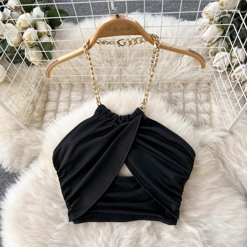 Women's Tanks Sexy Chain Halter Camisole Sleeveless Summer Crop Top Women Criss-cross Casual Vest Camis Black Backless Tank Tops Drop
Women's Tanks Sexy Chain Halter Camisole Sleeveless Summer Crop Top Women Criss-cross Casual Vest Camis Black Backless Tank Tops Drop