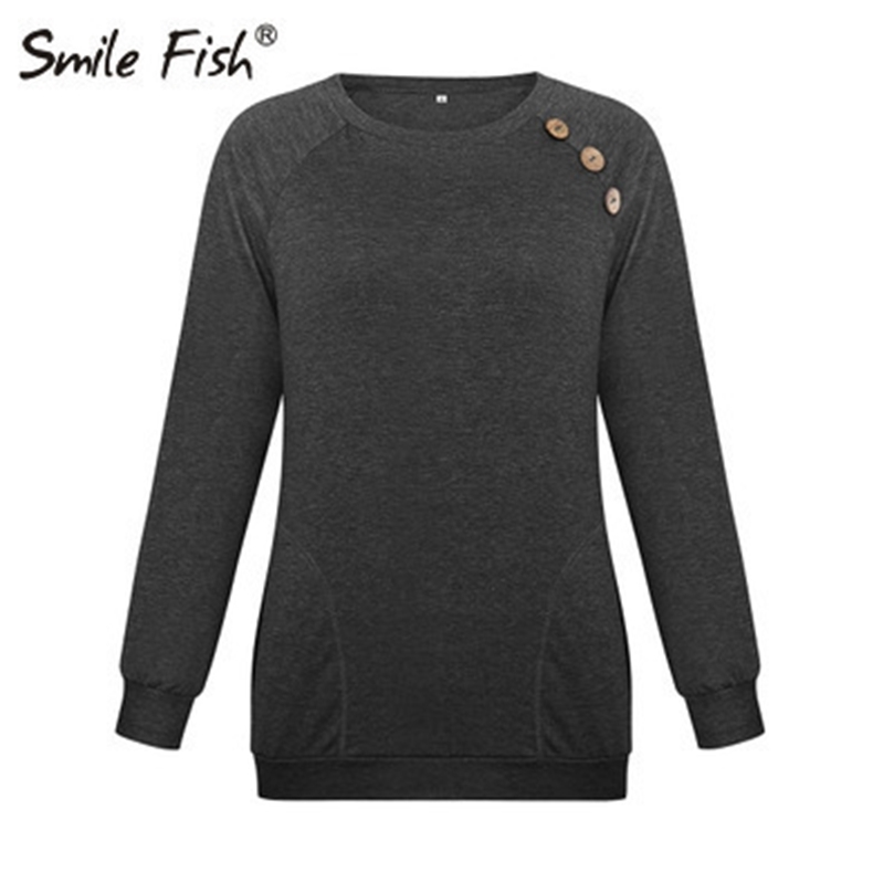 Basic T Shirt Day Winter Autumn Women T-s O-Neck Top Casual Buttons Pocket Bottoming Tee GV579 220307