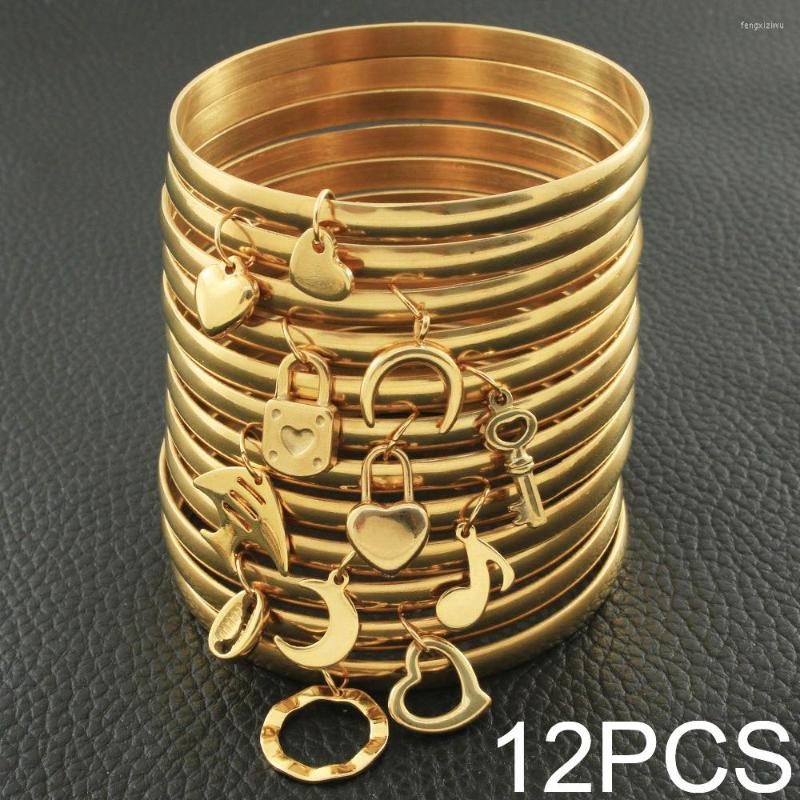 Bangle Fashion Stainless Steel Jewelry Plated Gold Color 71mm And 59mm Bangles Charm Pendant For Girl Women BFADARBI
Bangle Fashion Stainless Steel Jewelry Plated Gold Color 71mm And 59mm Bangles Charm Pendant For Girl Women BFADARBI