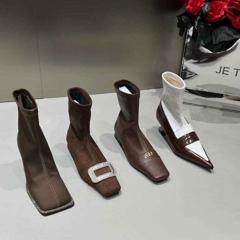 Boots Fashion Women Ankle Pointed/Square Toe Thin Mid Heels Stretch Sock Booties Satin Flock Party Pumps, Brown 6
Boots Fashion Women Ankle Pointed/Square Toe Thin Mid Heels Stretch Sock Booties Satin Flock Party Pumps, Brown 6