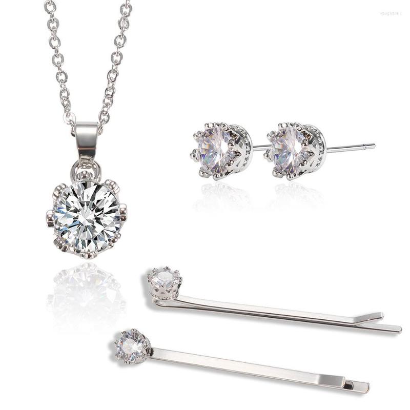 Necklace Earrings Set Charms Bride Diadema Jewellery Inlaid Zircon Temperament Crown Stud Hair Clip Parures Bijoux 2022, Picture shown
Necklace Earrings Set Charms Bride Diadema Jewellery Inlaid Zircon Temperament Crown Stud Hair Clip Parures Bijoux 2022, Picture shown