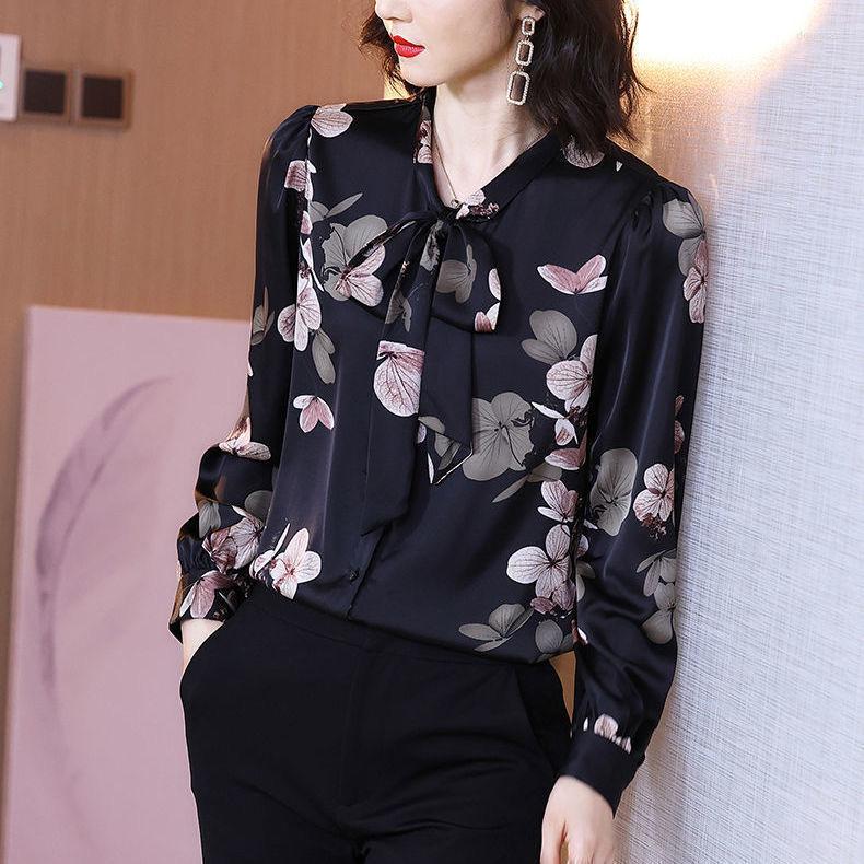 Women's Blouses Women Spring Summer Style Chiffon Shirts Lady Casual Long Sleeve Bow Tie Collar Flower Printed Blusas Tops DD9201, Black
Women's Blouses Women Spring Summer Style Chiffon Shirts Lady Casual Long Sleeve Bow Tie Collar Flower Printed Blusas Tops DD9201, Black
