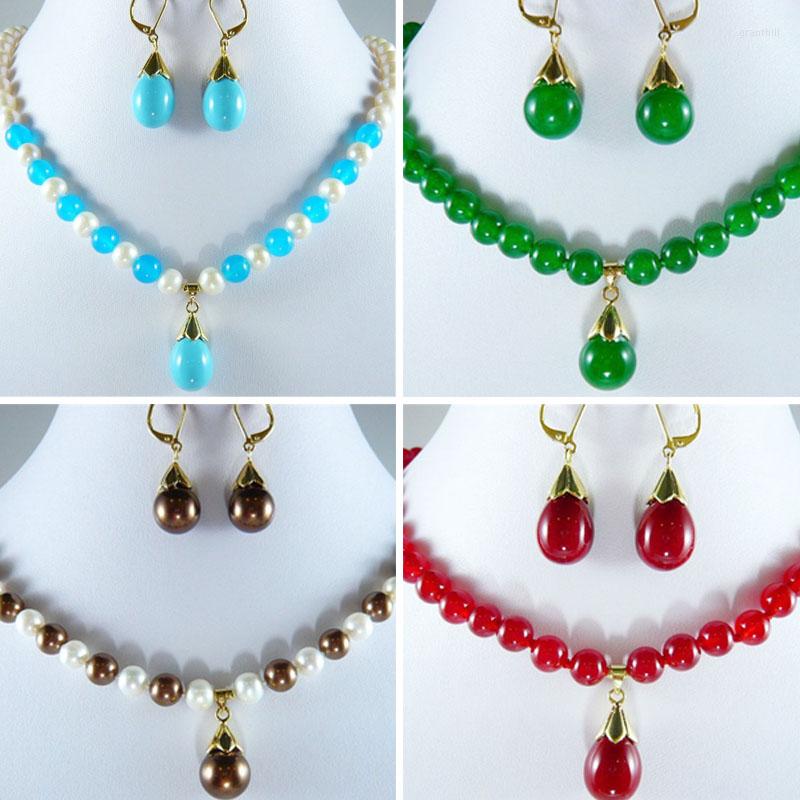Necklace Earrings Set Nature Freshwater Pearl Pandant Jewelry 7-8mm Green Red White Shell Pearls Bead Choker Women Wedding Party, Picture shown
Necklace Earrings Set Nature Freshwater Pearl Pandant Jewelry 7-8mm Green Red White Shell Pearls Bead Choker Women Wedding Party, Picture shown