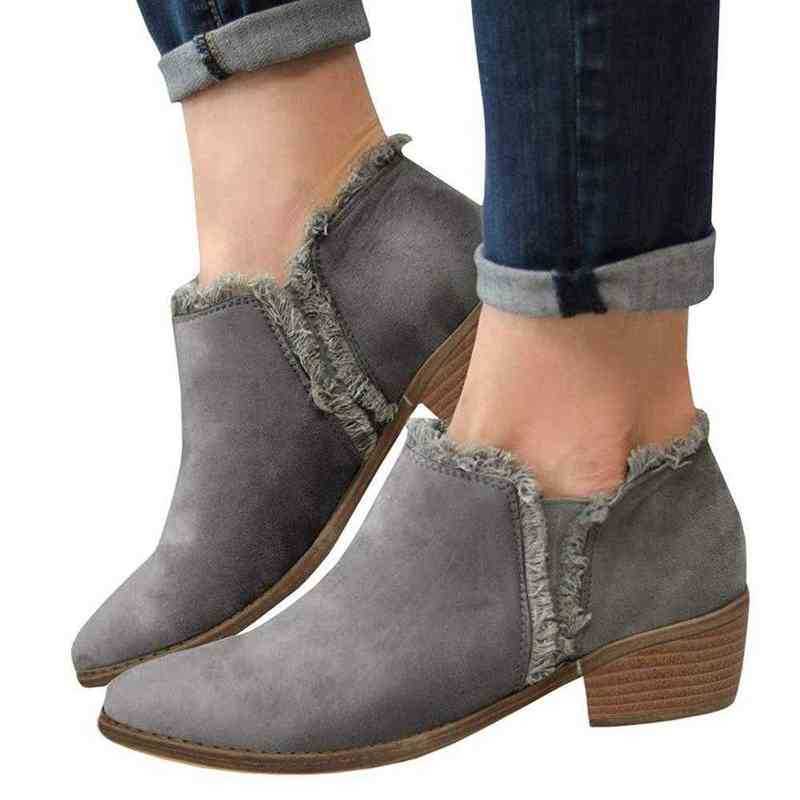 Boots Retro Suede Women Ankle Tassel Side Controlled Back Zipper Thick Heel Ladies Shoes Round Nose Low Female 220805, Gray
Boots Retro Suede Women Ankle Tassel Side Controlled Back Zipper Thick Heel Ladies Shoes Round Nose Low Female 220805, Gray