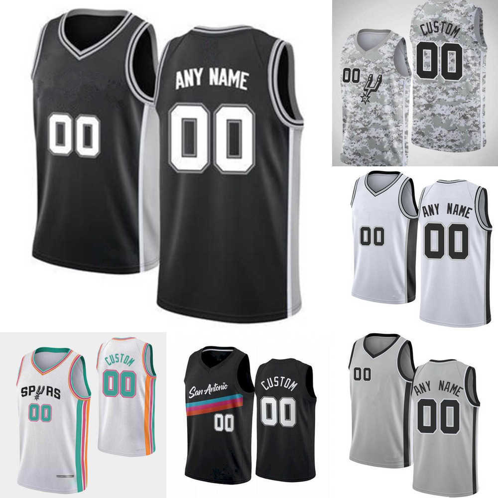 

75th Custom Men Youth San Antonio''Spurs''1 Lonnie Walker IV 15 Joe Wieskamp 30 Thaddeus Young 31 Keita Bates-Diop Basketball Jerseys, Color