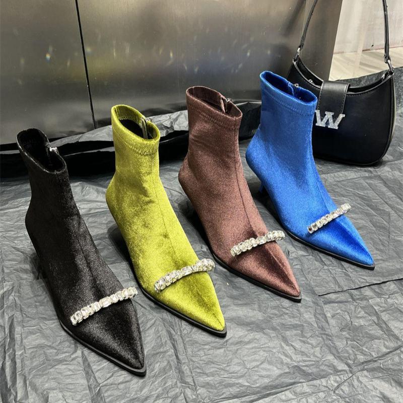 Boots Pointed Toe Women Ankle 2022 Arrivals Winter Dress Shoes Thin Mid Heels Blue Black Green Brown Botas
Boots Pointed Toe Women Ankle 2022 Arrivals Winter Dress Shoes Thin Mid Heels Blue Black Green Brown Botas