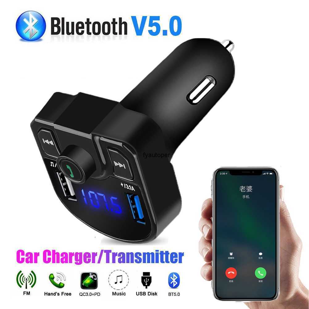 

USB ChargerUSB AUX Wireless Bluetooth Car Kit Handsfree 3.1A Dual USB Phone Charger Car Cigarette Plug TF Card 3.5mm Audio FM Transmitter