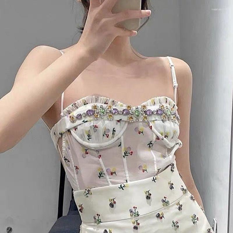 Women's Tanks Spaghetti Strap Tank Tops Woman Camis For Embroidered Flowers Women Sexy Crop Sequins Korea Fashion Tee, White
Women's Tanks Spaghetti Strap Tank Tops Woman Camis For Embroidered Flowers Women Sexy Crop Sequins Korea Fashion Tee, White