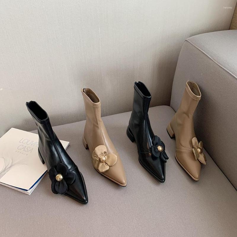 Boots Pointed Toe Women Ankle Flower Design 2022 Winter Stretch Shoes Khaki Black Fashion Sock Booties Back Zipper Flat Heels 39
Boots Pointed Toe Women Ankle Flower Design 2022 Winter Stretch Shoes Khaki Black Fashion Sock Booties Back Zipper Flat Heels 39