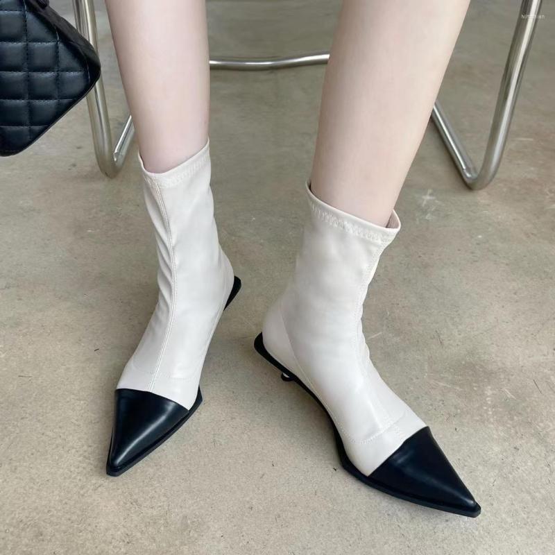 Boots 2022 Arrivals Women Ankle Booties Pointed Toe Stretch Shoes Thin Mid Heels Mixed Color Black Beige Khaki Sock Botas Slip On
Boots 2022 Arrivals Women Ankle Booties Pointed Toe Stretch Shoes Thin Mid Heels Mixed Color Black Beige Khaki Sock Botas Slip On
