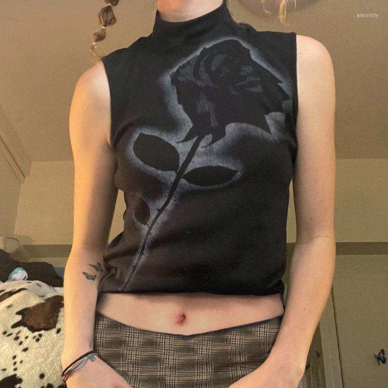 Women' Tanks Women Slim-fit Tank Tops T-shirt Harajuku Y2K Black Casual Sleeveless Rose Print High Collar Pullover Vintage Clothes E-girl
Women' Tanks Women Slim-fit Tank Tops T-shirt Harajuku Y2K Black Casual Sleeveless Rose Print High Collar Pullover Vintage Clothes E-girl