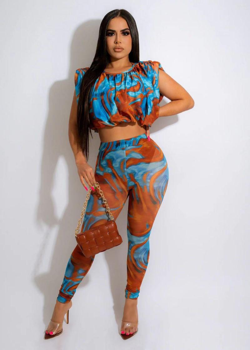 Women' Two Piece Pants DPSDE 2022 Fashion Women Summer Sexy Sleeveless Round Neck Top Slim Printed Set, Brown blue
Women' Two Piece Pants DPSDE 2022 Fashion Women Summer Sexy Sleeveless Round Neck Top Slim Printed Set, Brown blue