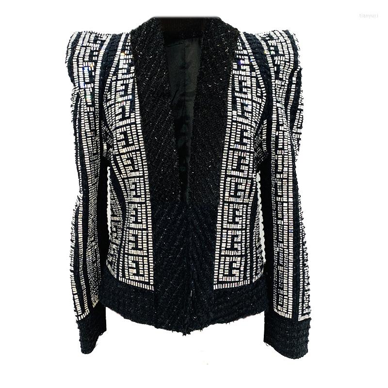 Women' Suits Shrug Handmade Beaded Blazer 2022 Design Bright Silk Drill Tweed Wool Jacket Coat Blazers High Quality, Black
Women' Suits Shrug Handmade Beaded Blazer 2022 Design Bright Silk Drill Tweed Wool Jacket Coat Blazers High Quality, Black